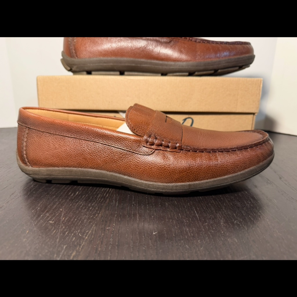 Johnnie-O Moxy Leather Penny Loafers Shoes Bourbon Brown Mens 10m